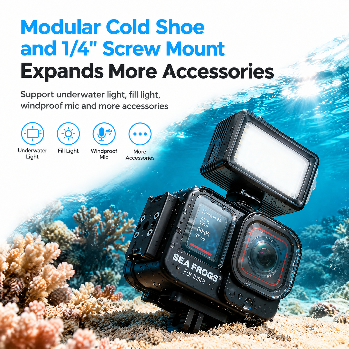 Waterproof Diving Housing Case for Insta360 Ace Pro 2 | Heavy-Duty Metal Underwater Cover