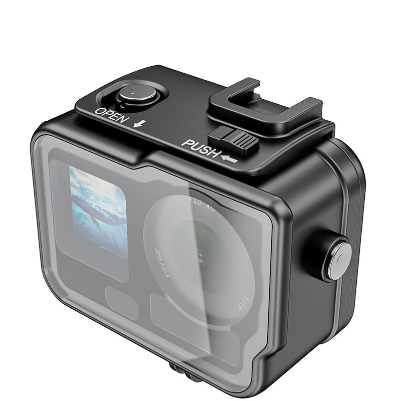 xkodak 60m/196ft Aluminum Alloy Waterproof Housing Case for DJI Osmo Action 4/5/6 with Optical Glass Lens & Cold Shoe