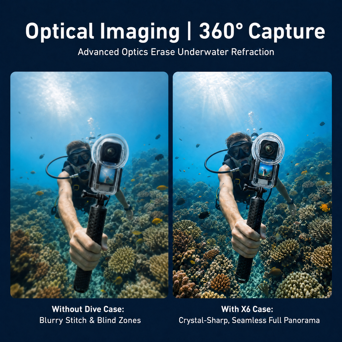 xkodak SF Invisible Dive Case for Insta 360 X6 (50m/164ft)