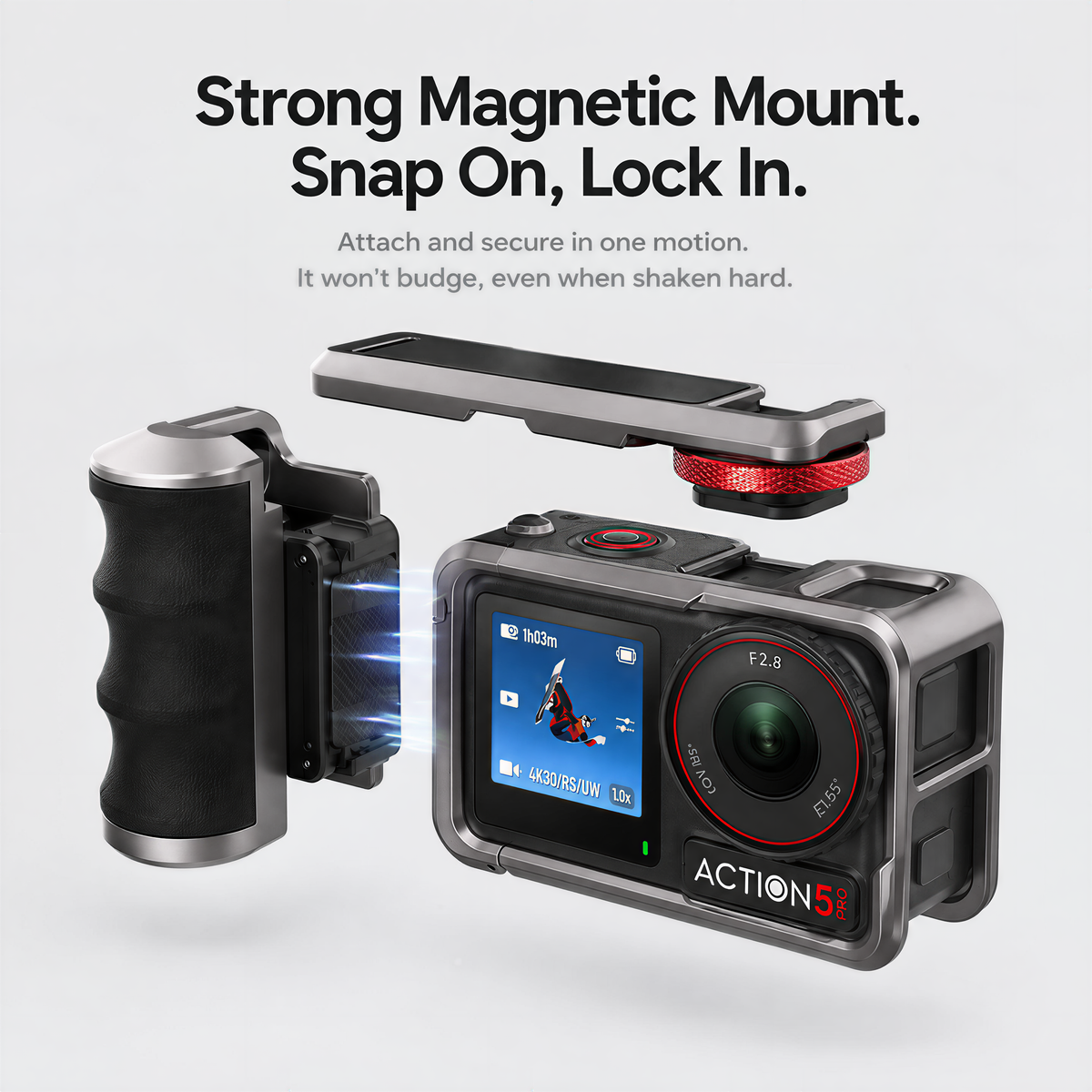 xkodak Street Photography Rig & Handgrip Kit for DJI Osmo Action 5 Pro / 4 / 3