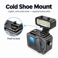 xkodak 60m/196ft Aluminum Alloy Waterproof Housing Case for DJI Osmo Action 4/5/6 with Optical Glass Lens & Cold Shoe