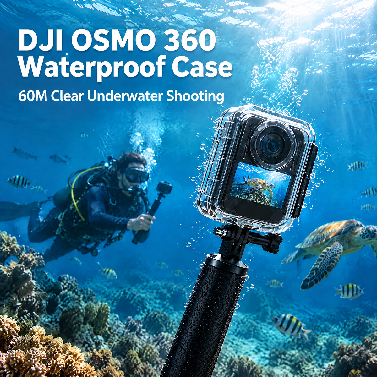60m Waterproof Case Cover for DJI Osmo Action / Osmo 360 Camera – High-Transmittance Underwater Housing Case