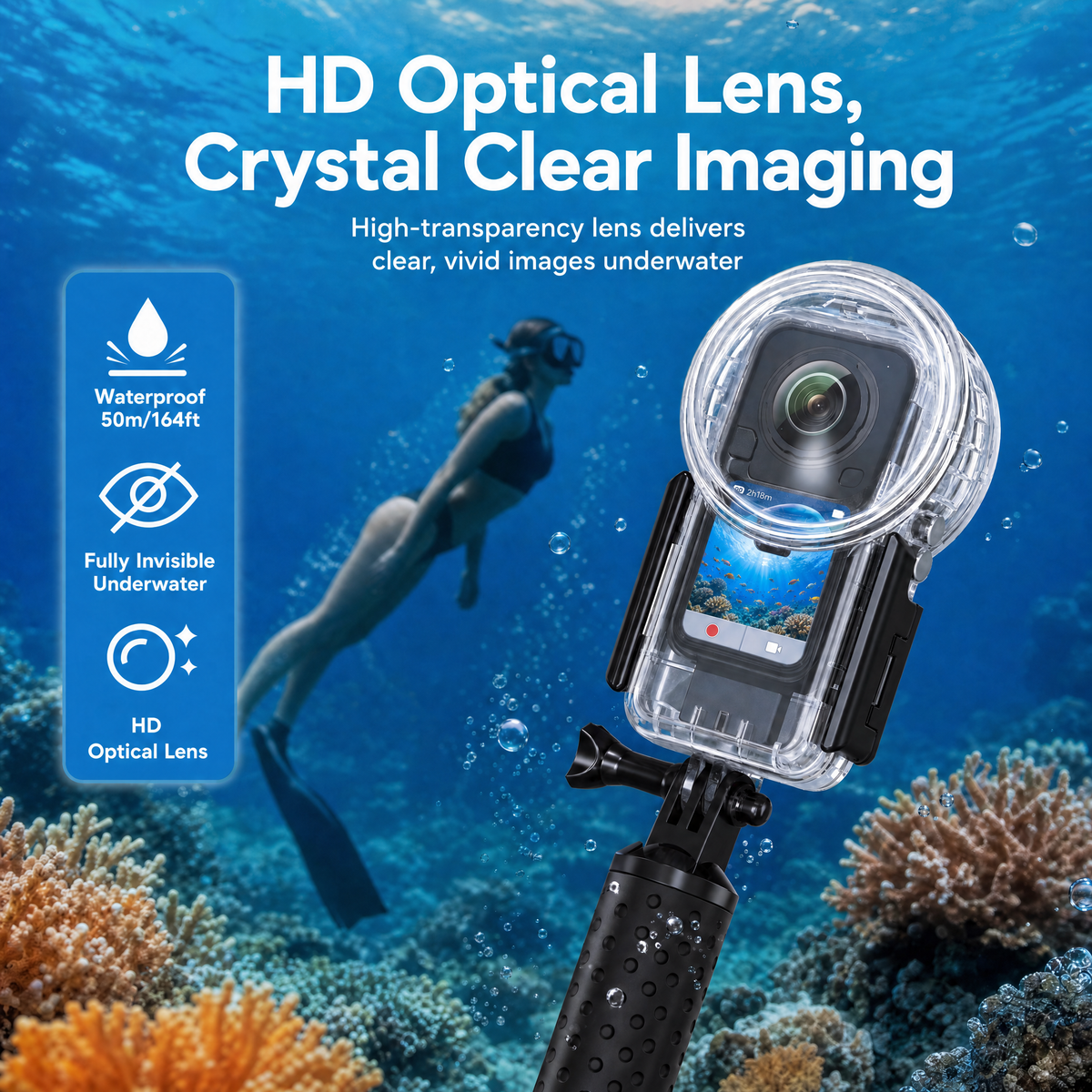 xkodak SF Invisible Dive Case for Insta 360 X6 (50m/164ft)