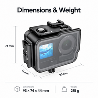xkodak 60m/196ft Aluminum Alloy Waterproof Housing Case for DJI Osmo Action 4/5/6 with Optical Glass Lens & Cold Shoe